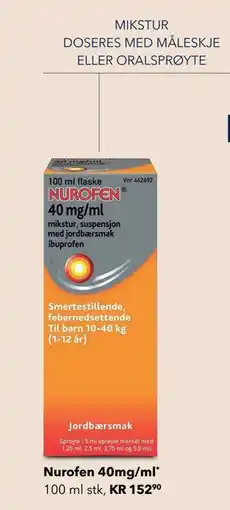 Apotek 1 Nurofen 40mg/ml, NOK 152.9 tilbud