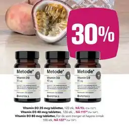 Apotek 1 Vitamin D3 40 mcg tabletter, NOK 115.5 tilbud