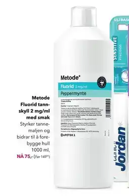 Apotek 1 Metode Fluorid tannskyll 2 mg/ml med smak, NOK 75 tilbud
