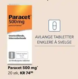 Apotek 1 Paracet 500 mg, NOK 74.9 tilbud
