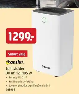 Jula Luftavfukter 30 m² 12 l 185 W, NOK 1299 tilbud