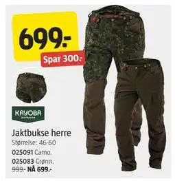 Jula Jaktbukse herre, NOK 699 tilbud