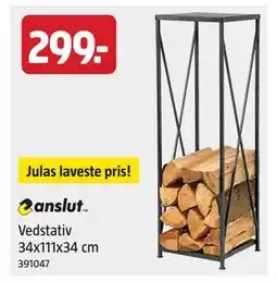 Jula Vedstativ 34x111x34 cm, NOK 299 tilbud