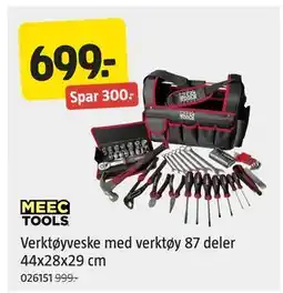 Jula Verktøyveske med verktøy 87 deler 44x28x29 cm, NOK 699 tilbud