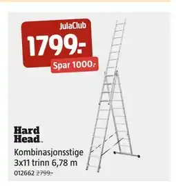 Jula Kombinasjonsstige 3x11 trinn 6,78 m, Medlemspris tilbud