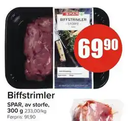 Spar Biffstrimler, NOK 69.9 tilbud
