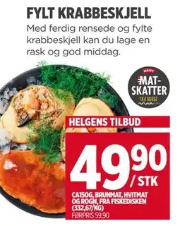 Meny FYLT KRABBESKJELL, NOK 49.9 tilbud