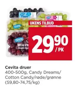 Meny Cevita druer, NOK 29.9 tilbud