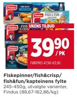Meny Fiskepinner/fish&crisp/ fish&fun/kapteinens fylte, NOK 39.9 tilbud