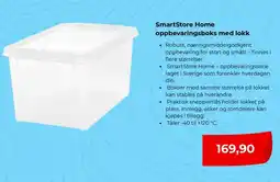 Clas Ohlson Smartstore home oppbevaringsboks med lokk tilbud