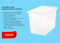 Clas Ohlson Smartstore home oppbevaringsboks med lokk tilbud