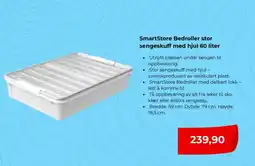 Clas Ohlson Smartstore bedroller stor sengeskuff med hjul 60 liter tilbud