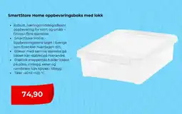 Clas Ohlson Smartstore home oppbevaringsboks med lokk tilbud