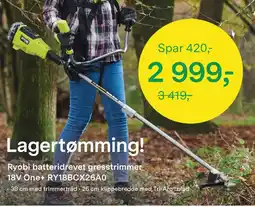 Felleskjøpet Ryobi batteridrevet gresstrimmer 18V One+ RY18BCX26A0 tilbud