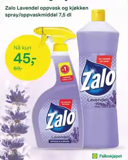 Felleskjøpet Zalo Lavendel oppvask og kjøkken spray/oppvaskmiddel tilbud