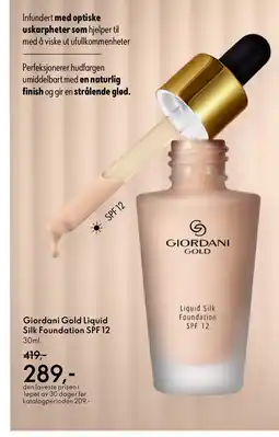 Oriflame Giordani Gold Liquid Silk Foundation SPF 12 tilbud