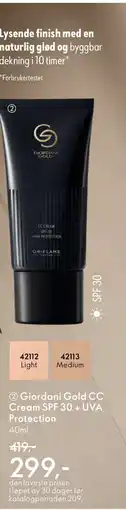 Oriflame Giordani Gold CC Cream SPF 30+ UVA Protection tilbud