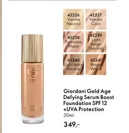 Oriflame Giordani Gold Age Defying Serum Boost Foundation SPF 12 +UVA Protection tilbud
