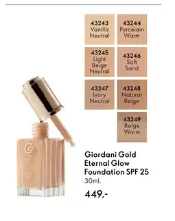 Oriflame Giordani Gold Eternal Glow Foundation SPF 25 tilbud