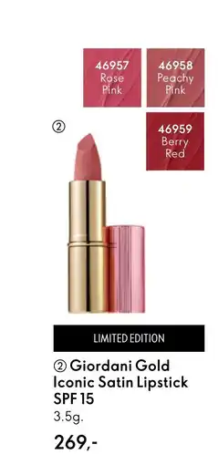 Oriflame Giordani Gold Iconic Satin Lipstick tilbud