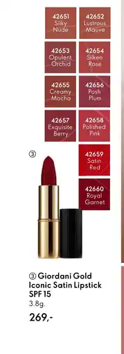 Oriflame Giordani Gold Iconic Satin Lipstick SPF 1 tilbud