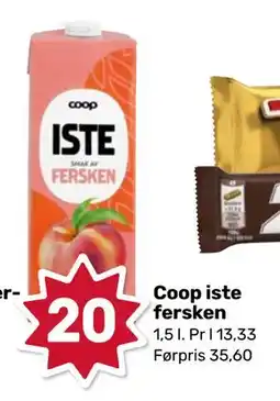 Matkroken Coop iste fersken, NOK 20 tilbud