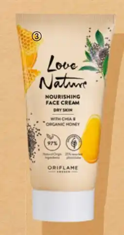 Oriflame Love Nature Nourishing Face Cream with chia & organic honey tilbud