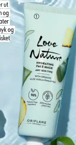 Oriflame Love Nature Hydrating Face Mask with Organic Aloe Vera & Pineapple tilbud