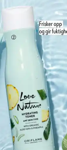 Oriflame Love Nature Hydrating Toner with Organic Aloe Vera & Pineapple tilbud