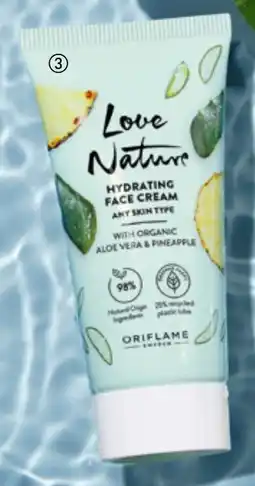 Oriflame Love Nature Hydrating Face Cream with Organic Aloe Vera & Pineapple tilbud