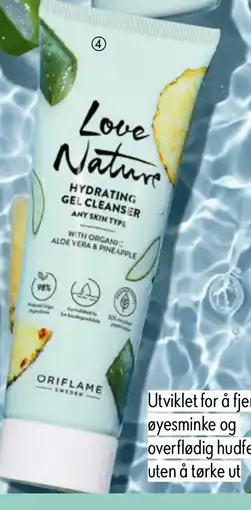 Oriflame Love Nature Hydrating Gel Cleanser with Organic Aloe Vera & Pineapple tilbud