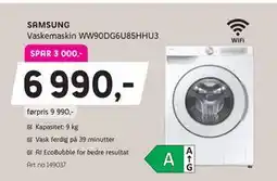 ELON SAMSUNG Vaskemaskin WW90DG6U85HHU3, NOK 6990 tilbud