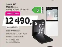 ELON Galaxy Z Flip 7 FE 256 GB, NOK 12490 tilbud