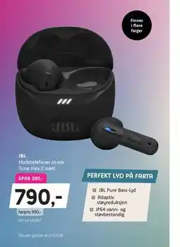 ELON Hodetelefoner in-ear Tune Flex 2 svart, NOK 790 tilbud