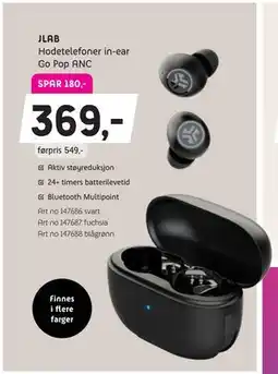ELON Hodetelefoner in-ear Go Pop ANC, NOK 369 tilbud