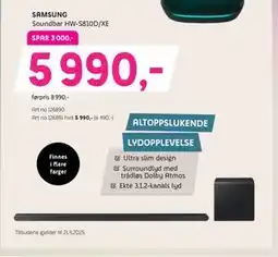 ELON SAMSUNG Soundbar HW-S810D/XE, NOK 5990 tilbud
