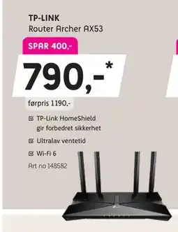 ELON TP-LINK Router Archer AX53, NOK 790 tilbud