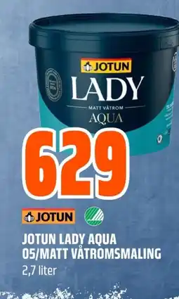 Coop Obs JOTUN LADY AQUA 05/MATT VÅTROMSMALING 2,7 liter tilbud