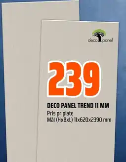 Coop Obs DECO PANEL TREND 11 MM Pris pr plate tilbud