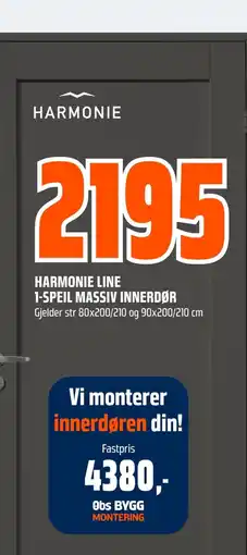 Coop Obs HARMONIE LINE 1-SPEIL MASSIV INNERDØR tilbud