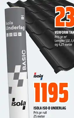 Coop Obs ISOLA ISO-D UNDERLAG tilbud