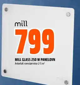 Coop Obs MILL GLASS 250 W PANELOVN tilbud