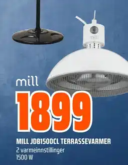 Coop Obs MILL JDB1500CL TERRASSEVARMER tilbud