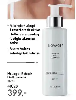 Oriflame NOVAGE+ Refresh gel cleanser tilbud