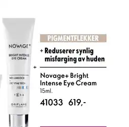 Oriflame NOVAGE+ Bright intense eye cream tilbud