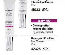 Oriflame Novage+ lift + firm eye cream tilbud