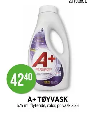 Kiwi A+ TØYVASK, NOK 42.4 tilbud