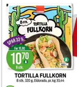 Kiwi TORTILLA FULLKORN, NOK 10.7 tilbud