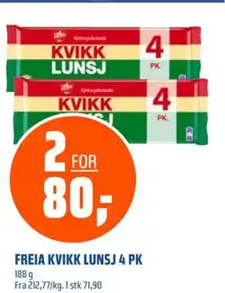 Coop Obs FREIA KVIKK LUNSJ 4 PK, NOK 80 tilbud
