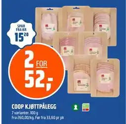 Coop Obs COOP KJØTTPÅLEGG, NOK 52 tilbud